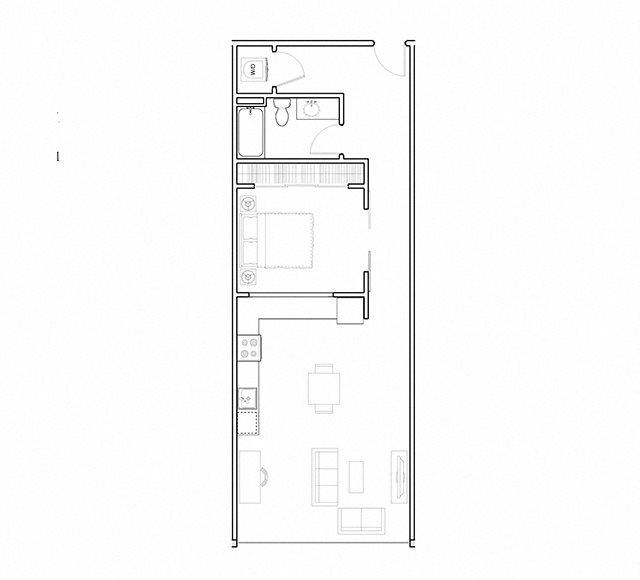 One bedroom floor plan l 3rd Street Flats in Reno NV
